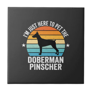 Pet The Doberman Pinscher Retro Tile