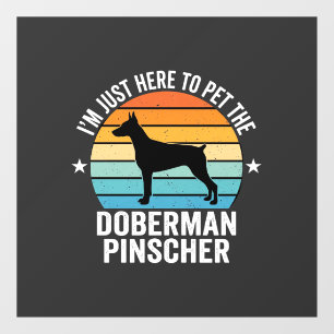 Pet The Doberman Pinscher Retro Window Cling