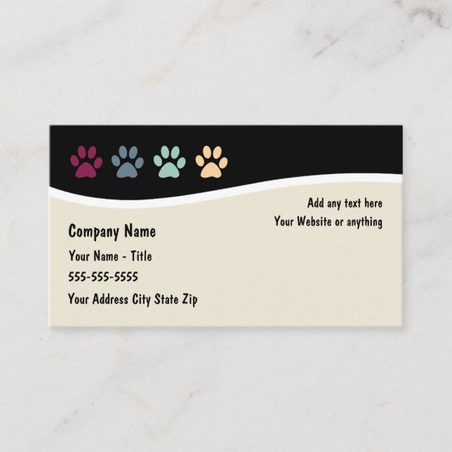 Pet Theme Business Cards (Front)