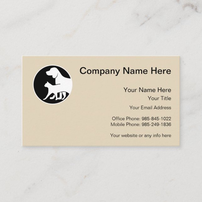 Pet Theme Dogs And Cat Business Card (Front)