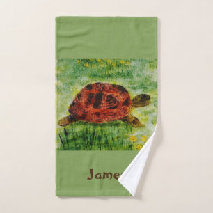 Pet Tortoise Personalised Bath Towel Set