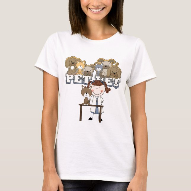Pet Vet Brunette Female Tshirts and Gifts (Front)