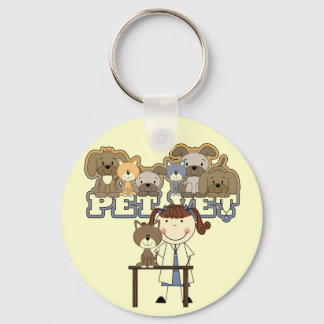 Pet Vet Brunette Female Tshirts and Gifts Key Ring