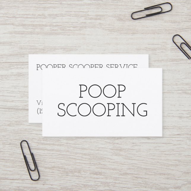 Pet Waste Removal Simple Business Card (Front/Back In Situ)