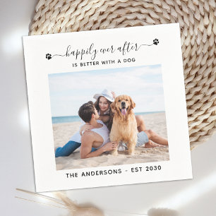 Pet Wedding Custom Photo Dog Happily Ever After Napkin