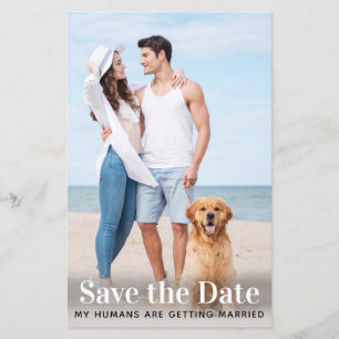 Pet Wedding Custom Photo Dog Save The Date Cards