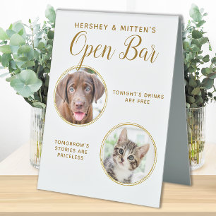 Pet Wedding Dog Open Bar Photo Elegant Gold Drinks