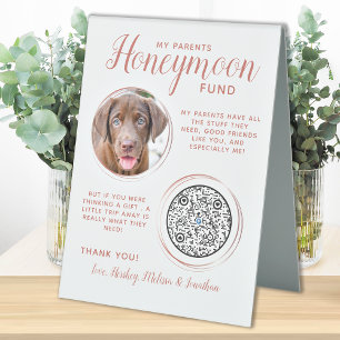 Pet Wedding Dog Photo Rose Gold Honeymoon Fund