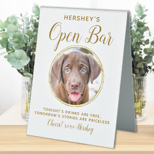 Pet Wedding Open Bar Dog Photo Elegant Gold Drinks