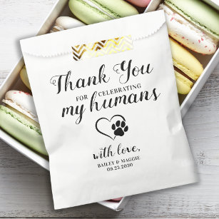 Pet Wedding Personalised Dog Treat Doggie Favour Bags