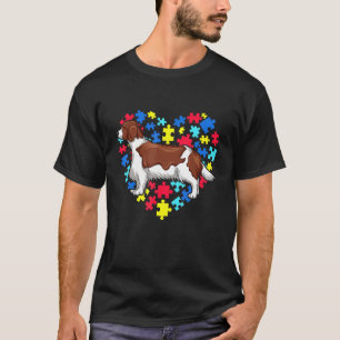 Pet Welsh Springer Spaniel Autism Awareness Month T-Shirt