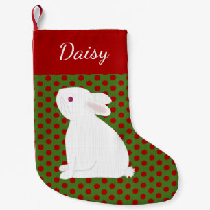 Pet White Rabbit Personalised Christmas Small Christmas Stocking