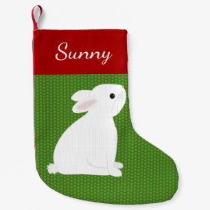 Pet White Rabbit Small Christmas Stocking
