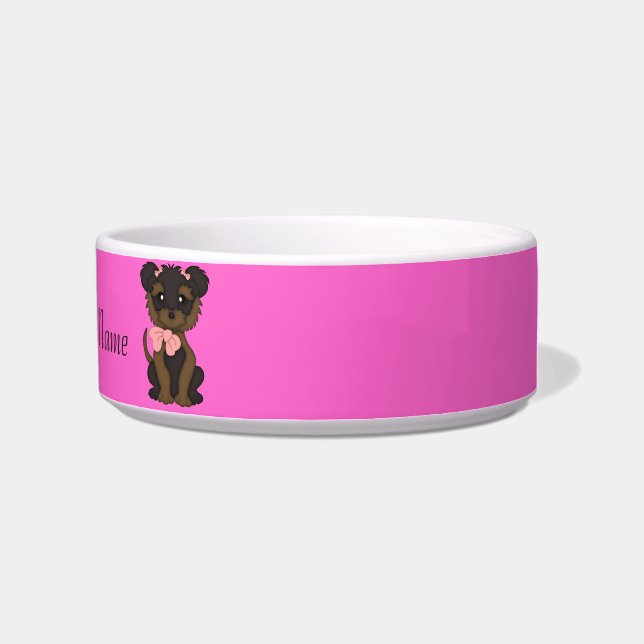 Pet YORKIE Terrier Dog water bowl or Food Dish (Right)