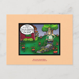 PETA & The Crabgrass Cartoon Funny Postcard
