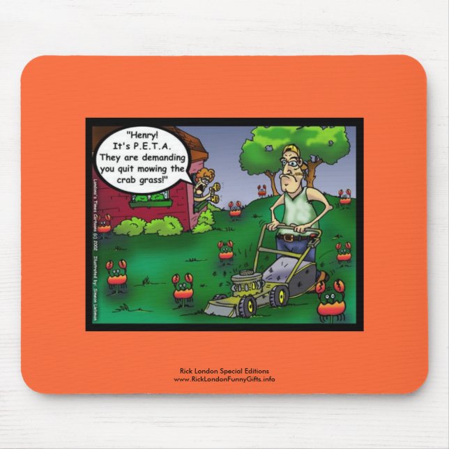 PETA & The Crabgrass Cartoon Mouse Pad (Front)