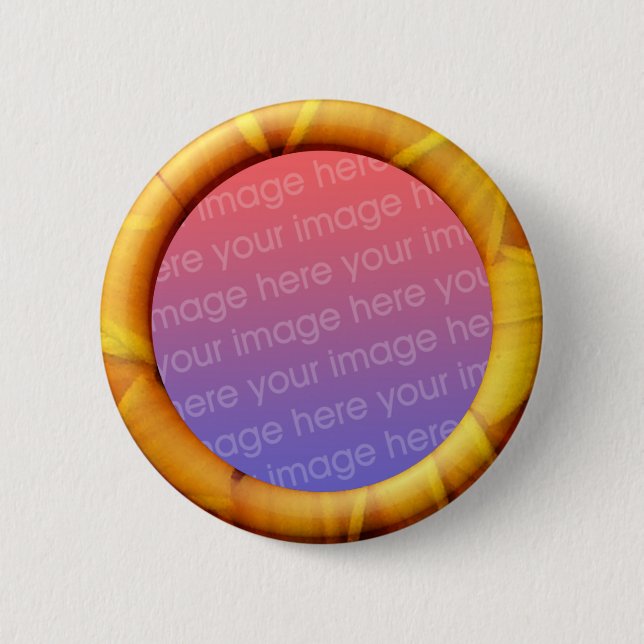 Petal (3d effect frame border) Template 6 Cm Round Badge (Front)