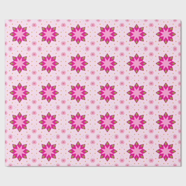 Petal Blossom Confetti pattern Wrapping Paper (Flat)