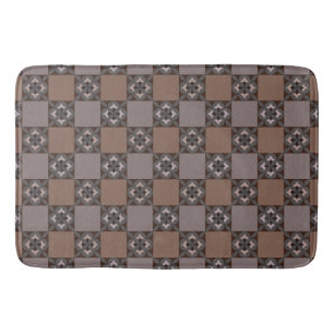 Petal Chequerboard Pattern Bath Mat