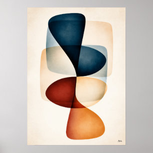 Petal Drift Japandi Biomorphic Botanical Abstract Poster
