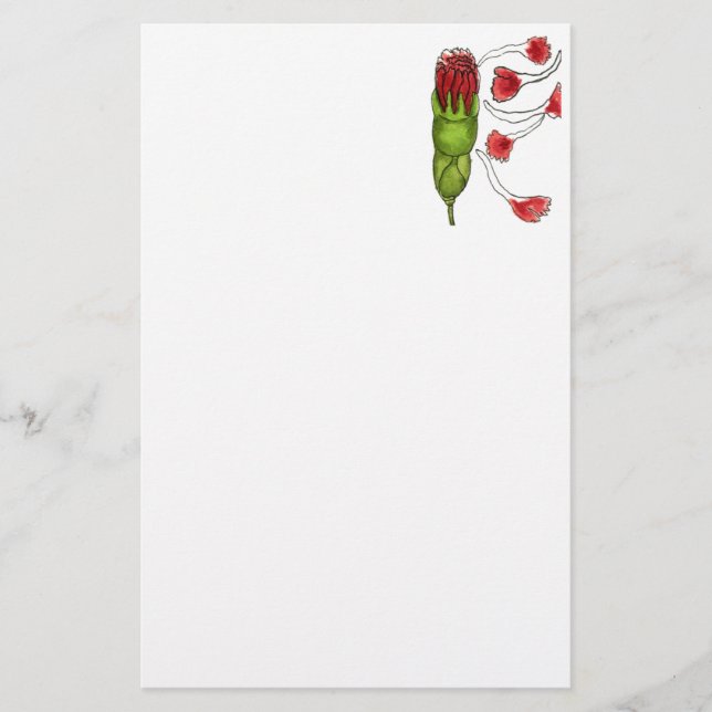 "Petal Fall # 1" Floral Stationery (Front)