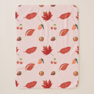 Petal & Fruit: A Pink Symphony Sherpa Blanket