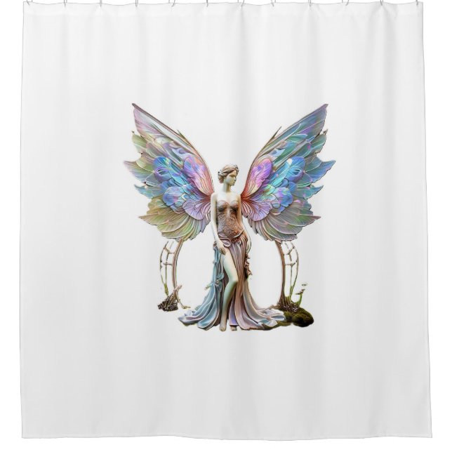 Petal Glimmerbreeze Fantasy Fairy Shower Curtain (Front)