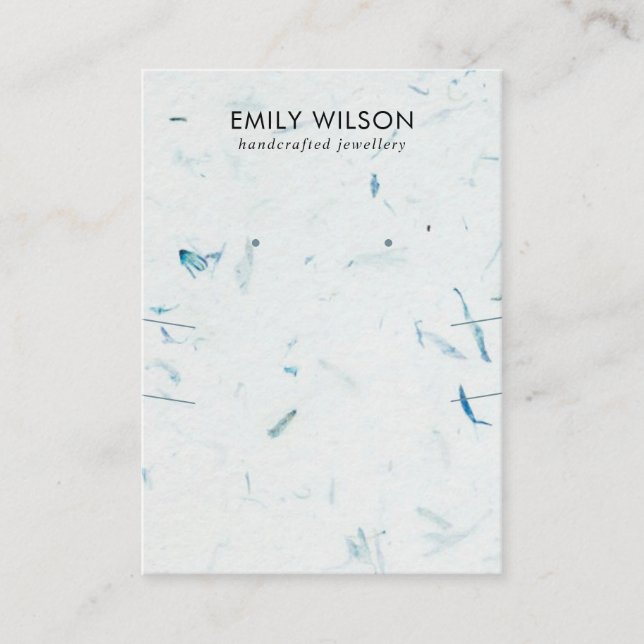 PETAL HANDMADE PAPER LONG NECKLACE EARRING DISPLAY BUSINESS CARD (Front)