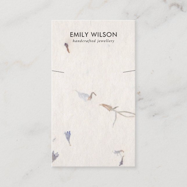 PETAL HANDMADE PAPER NECKLACE BRACELET DISPLAY BUSINESS CARD (Front)