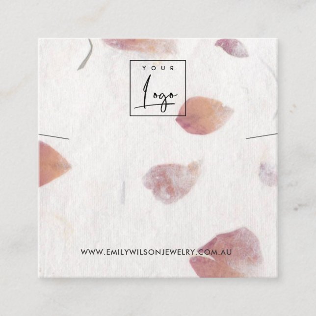 PETAL HANDMADE PAPER NECKLACE BRACELET DISPLAY SQUARE BUSINESS CARD (Front)