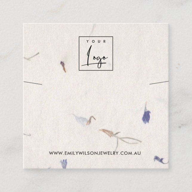 PETAL HANDMADE PAPER NECKLACE BRACELET DISPLAY SQUARE BUSINESS CARD (Front)