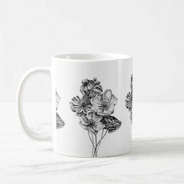Petal Lines & Coffee Times Mug (Left)