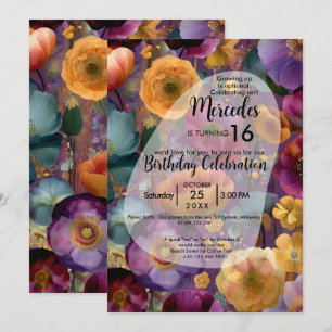 Petal Mosaic Colourful Flower Design Invitation
