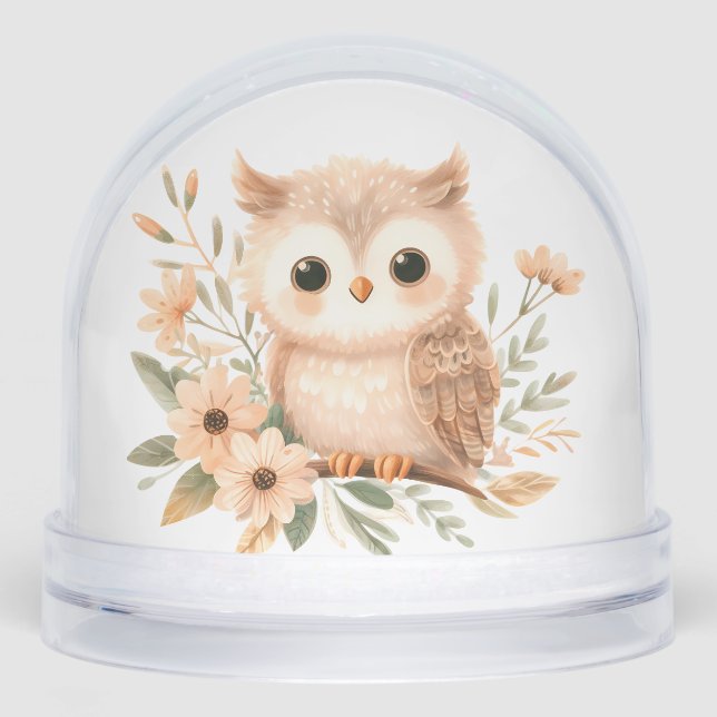 Petal Nest Owl Dreams Snowglobe (Front)