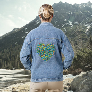 Petal Party Pattern Denim Jacket
