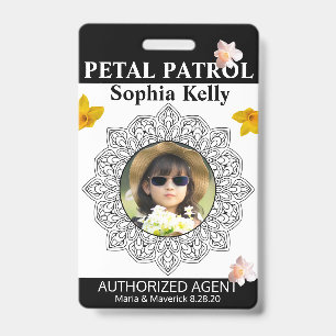 Petal Patrol Flower Girl Badge ID Badge