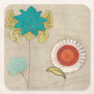 Petal Patterns I Square Paper Coaster