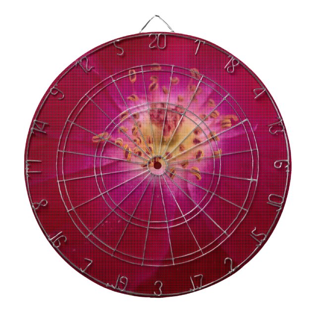 Petal Perfection: Chequered Rose Petal Pattern Art Dartboard (Front)