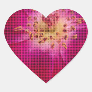 Petal Perfection: Chequered Rose Petal Pattern Art Heart Sticker