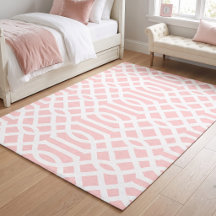 Petal Pink and White Trellis Pattern