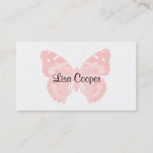 Petal Pink Butterfly Personalised Business Cards