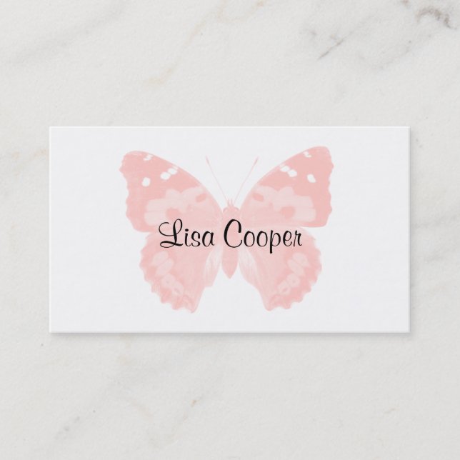 Petal Pink Butterfly Personalised Business Cards (Front)