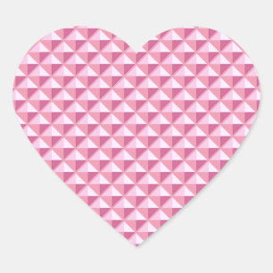Petal pink, enamel look, studded grid heart sticker