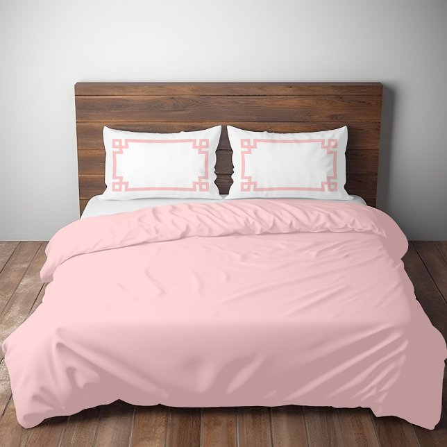 Petal Pink Greek Key Border Standard Pillowcase (Creator Uploaded)