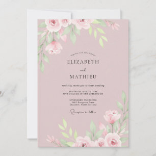 Petal Pink Peony Wedding Invitation