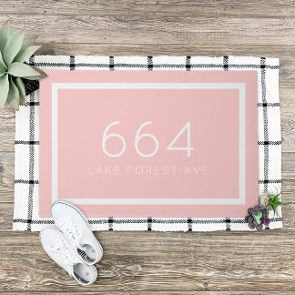 Petal Pink Personalised Address Number Doormat