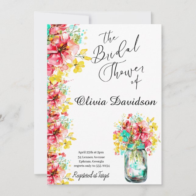 Petal Port Garden Bridal Shower Invitation (Front)