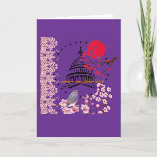 Petal rain celebration royal purple card