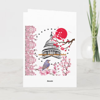 Petal rain celebration white card