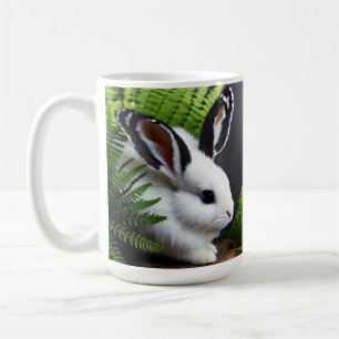 Petal The Black And White Bunny, Mug